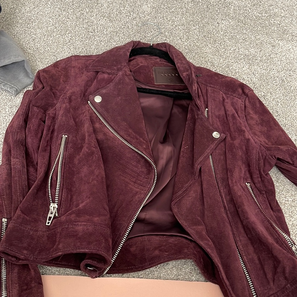 Blanknyc suede burgundy jacket